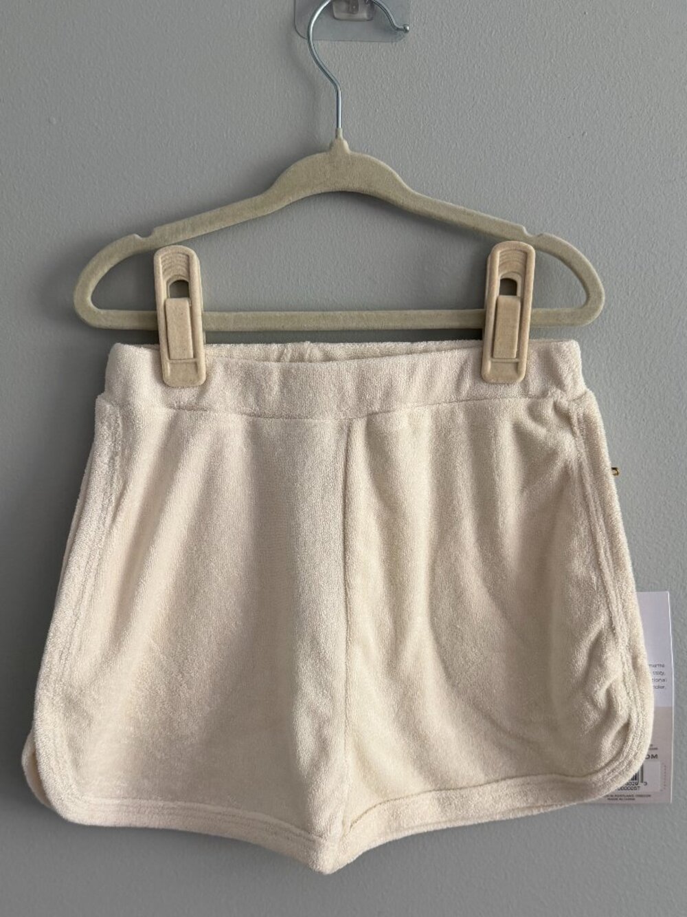 Goumi Bamboo Cloud Terry Shorts in White NWT 5T